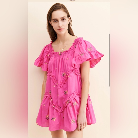 Embroidered Tunic Mini Dress - Picture 2 of 4